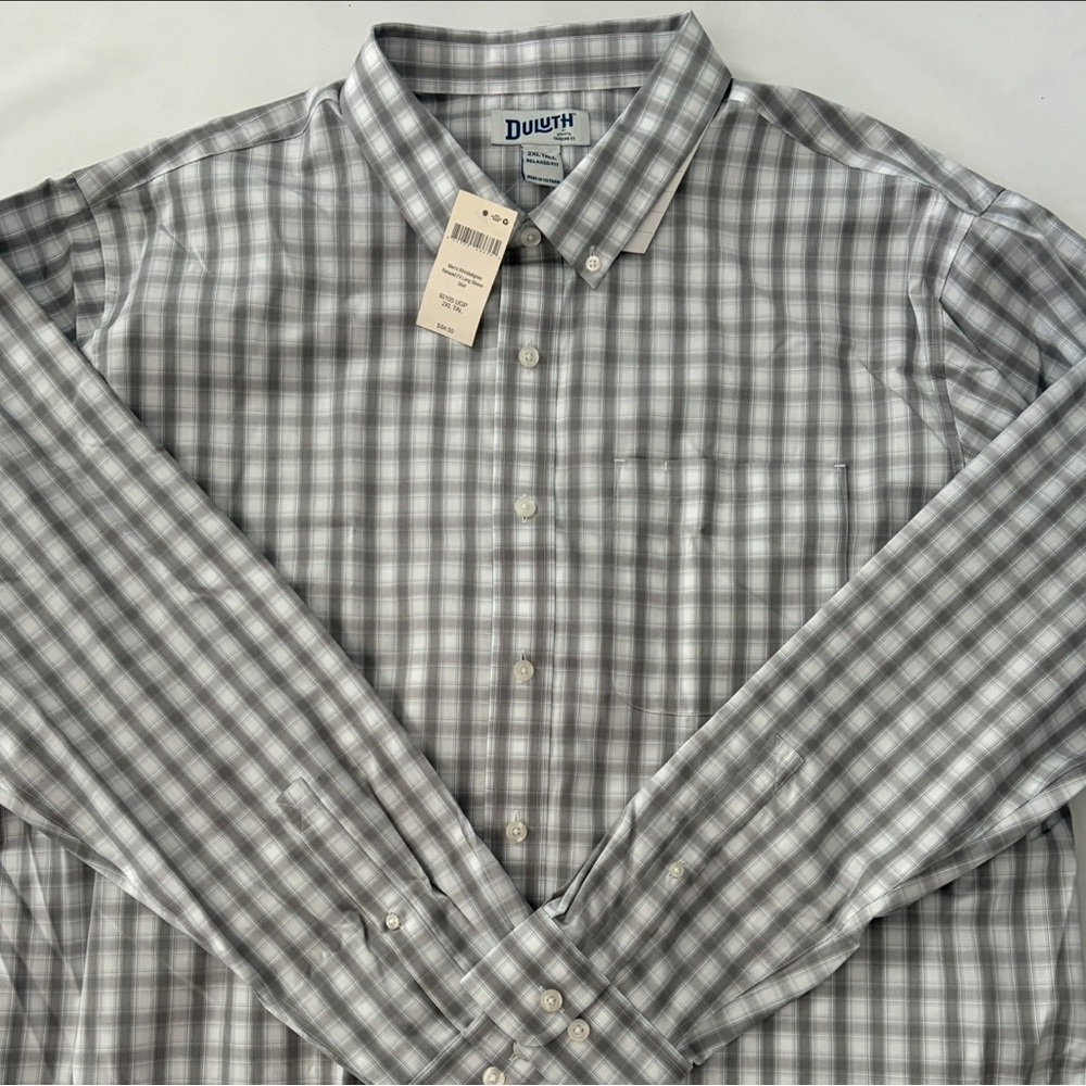 Duluth Trading Co Wrinklefighter Relaxed Fit Long Sleeve Shirt size XXL Tall - Picture 4 of 12